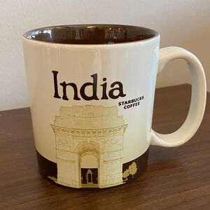 Starbucks India Mug with Cream and Brown Design